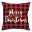 Merry Christmas in Buffalo Check Plaid 18x18 Spun Poly Pillow