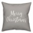 Merry Christmas in Gray 18x18 Spun Poly Pillow