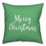 Merry Christmas in Light Green 18x18 Spun Poly Pillow