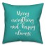 Merry Everything & Happy Always in Teal 18x18 Spun Poly Pillow