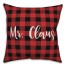 Mr. Claus in Buffalo Check Plaid 18x18 Spun Poly Pillow