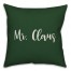 Mr. Claus in Dark Green 18x18 Spun Poly Pillow