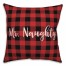 Mr. Naughty in Buffalo Check Plaid 18x18 Spun Poly Pillow