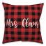Mrs. Claus in Buffalo Check Plaid 18x18 Spun Poly Pillow