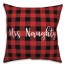 Mrs. Naughty in Buffalo Check Plaid 18x18 Spun Poly Pillow