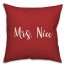 Mrs. Nice in Red 18x18 Spun Poly Pillow