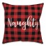Naughty in Buffalo Check Plaid 18x18 Spun Poly Pillow