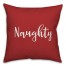 Naughty in Red 18x18 Spun Poly Pillow