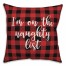 I'm On The Naughty List in Buffalo Check Plaid 18x18 Spun Poly Pillow