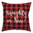 Naughty Or Nice? in Buffalo Check Plaid 18x18 Spun Poly Pillow