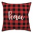 Peace in Buffalo Check Plaid 18x18 Spun Poly Pillow