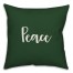 Peace in Dark Green 18x18 Spun Poly Pillow