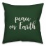 Peace On Earth in Dark Green 18x18 Spun Poly Pillow