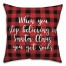 When You Stop Believing in Santa Claus in Buffalo Check Plaid 18x18 Spun Poly Pillow