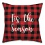 Tis The Season in Buffalo Check Plaid 18x18 Spun Poly Pillow
