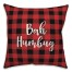 Bah Humbug in Buffalo Check Plaid 18x18 Spun Poly Pillow