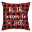 Tis The Season To Be Jolly in Buffalo Check Plaid 18x18 Spun Poly Pillow