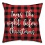 Twas The Nght Before Christmas in Buffalo Check Plaid 18x18 Spun Poly Pillow
