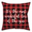 It's The Most Wonderful Time Of The Year in Buffalo Check Plaid 18x18 Spun Poly Pillow