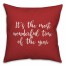 It's The Most Wonderful Time Of The Year in Red 18x18 Spun Poly Pillow