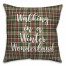 Walking In A Winter Wonderland in Tartan Plaid 18x18 Spun Poly Pillow