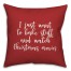 Bake Stuff And Watch Christmas Movies in Red 18x18 Spun Poly Pillow Cover