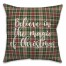 Believe In The Magic Of Christmas in Tartan Plaid 18x18 Spun Poly Pillow Cover