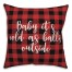 Baby It's Cold As Balls Outside in Buffalo Check Plaid 18x18 Spun Poly Pillow Cover