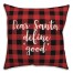 Dear Santa, Define Good in Buffalo Check Plaid 18x18 Spun Poly Pillow Cover
