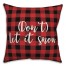 Don't Let It Snow in Buffalo Check Plaid 18x18 Spun Poly Pillow Cover