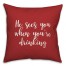 He Sees You When You're Drinking in Buffalo Check Plaid 18x18 Spun Poly Pillow Cover