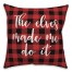 The Elves Made Me Do It in Buffalo Check Plaid 18x18 Spun Poly Pillow Cover