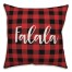 Falala in Buffalo Check Plaid 18x18 Spun Poly Pillow Cover