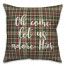 Oh Come Let Us Adore Him in Tartan Plaid 18x18 Spun Poly Pillow Cover