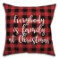Everybody Is Family At Christmas in Buffalo Check Plaid 18x18 Spun Poly Pillow Cover