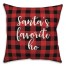 Santa's Favorite Ho in Buffalo Check Plaid 18x18 Spun Poly Pillow Cover