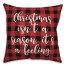 Christmas Isn't A Season, It's A Feeling in Buffalo Check Plaid 18x18 Spun Poly Pillow Cover