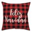Feliz Navidad in Buffalo Check Plaid 18x18 Spun Poly Pillow Cover