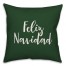 Feliz Navidad in Dark Green 18x18 Spun Poly Pillow Cover