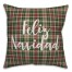 Feliz Navidad in Tartan Plaid 18x18 Spun Poly Pillow Cover