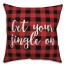 Get Your Jingle On in Buffalo Check Plaid 18x18 Spun Poly Pillow Cover