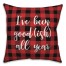 I've Been Good(ish) All Year in Buffalo Check Plaid 18x18 Spun Poly Pillow Cover