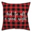 And To All A Good Night in Buffalo Check Plaid 18x18 Spun Poly Pillow Cover