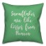 Snowflakes Are Like Kisses From Heaven in Light Green 18x18 Spun Poly Pillow Cover