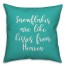 Snowflakes Are Like Kisses From Heaven in Teal 18x18 Spun Poly Pillow Cover