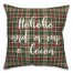 Hohoho And  A Cup O' Cocoa in Tartan Plaid 18x18 Spun Poly Pillow Cover