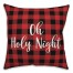I'll Be Hohohome For Christmas in Buffalo Check Plaid 18x18 Spun Poly Pillow Cover