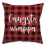 Gangsta Wrapper in Buffalo Check Plaid 18x18 Spun Poly Pillow Cover