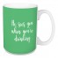 He Sees You When You're Drinking in Light Green 15 oz Mug