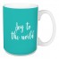 Joy To The World in Teal 15 oz Mug